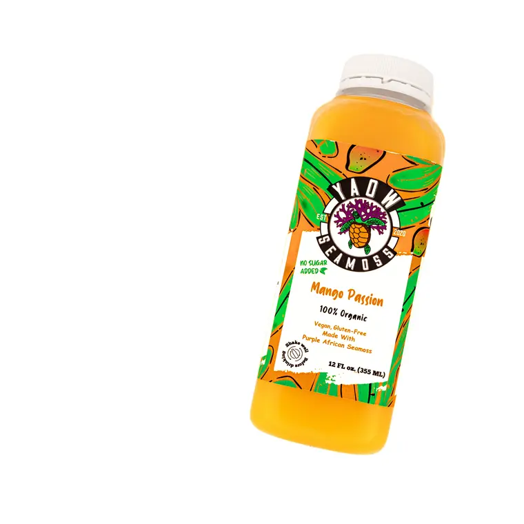 Yaow Seamoss Mango Passion seamoss refresher bottle